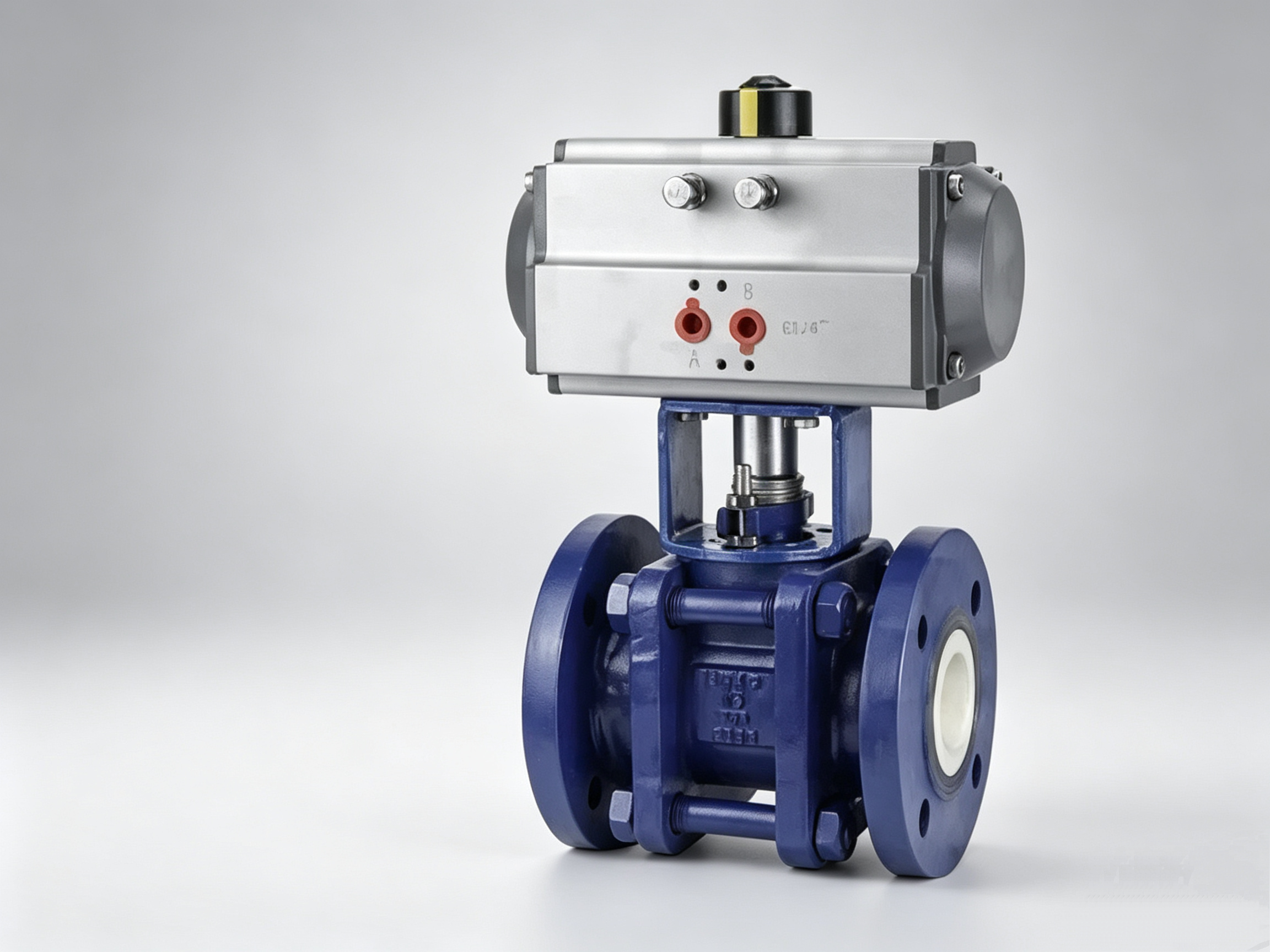Q641TC Pneumatic Flanged Ceramic Ball Valve Pneumatic Hard Seal Ceramic Ball Valve, Wear-resistant Ceramic Flanged Ball Valve, Pneumatic Ceramic Shut-off Valve for Particle Media, JIS / ASME / DIN / BS Ceramic Ball Valve