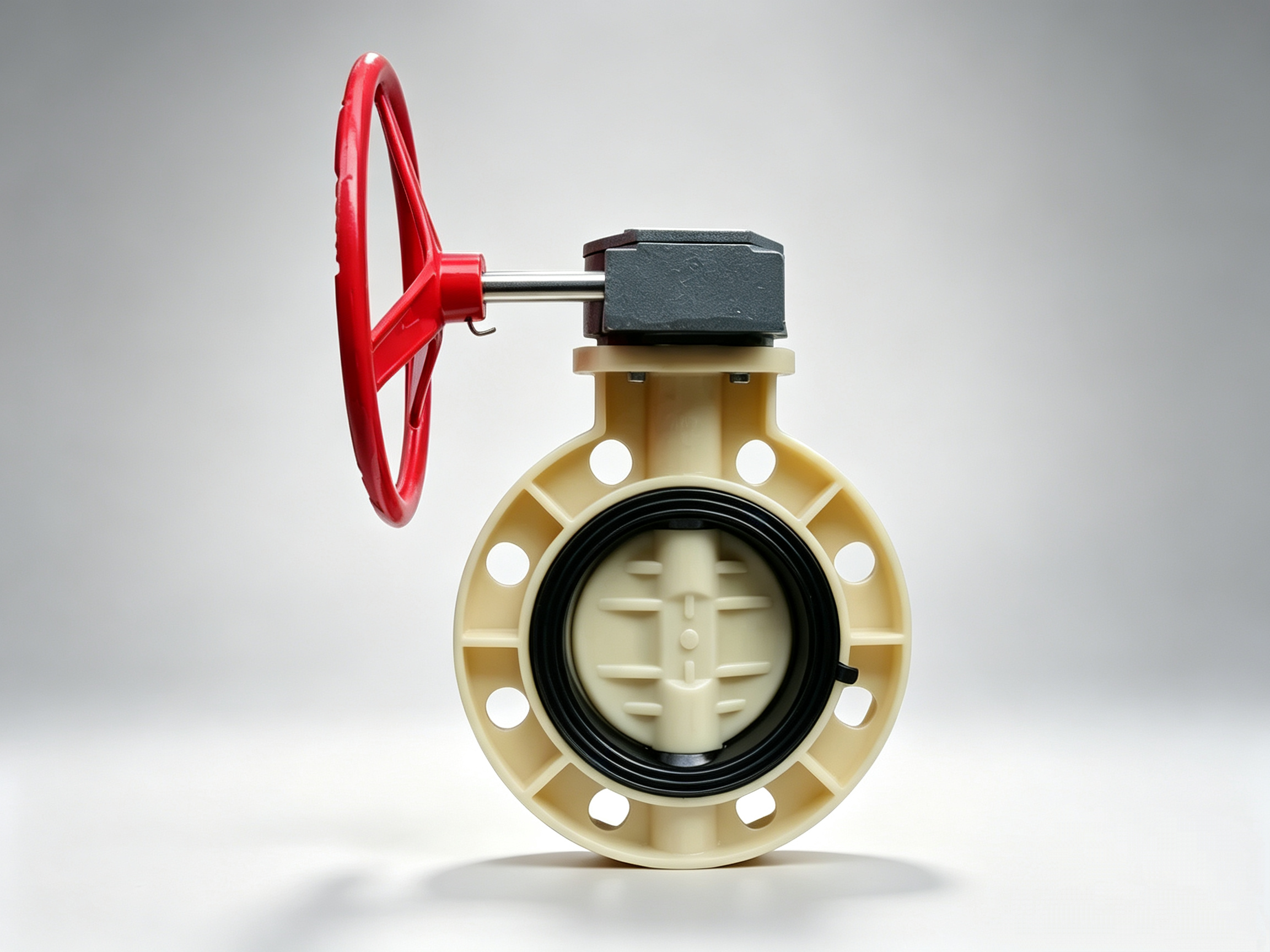 PPH Worm Gear Wafer Butterfly Valve, PPR/PPH/PVC Manual Wafer Type Valve with EPDM/FPM Seal