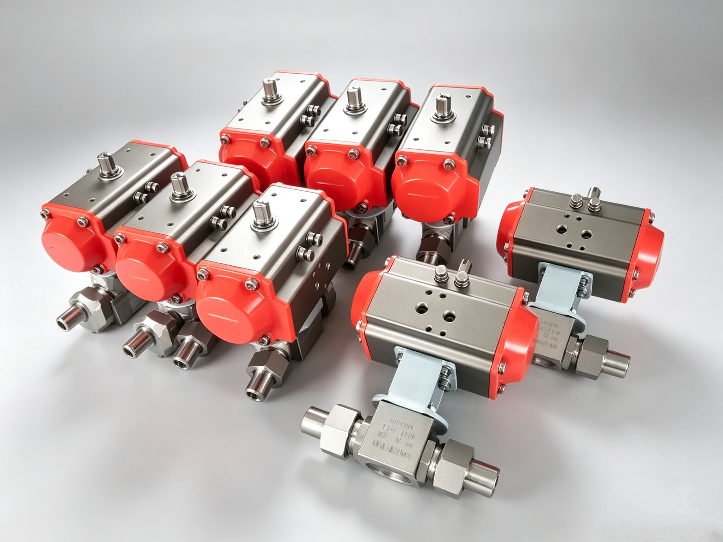 Pneumatic KHB Block High Pressure Ball Valve, DIN2353 Pneumatic Hydraulic Ball Valve, Pneumatic Threaded High Pressure Shut-off Valve, Pneumatic KHB3K 3-way High Pressure Ball Valve