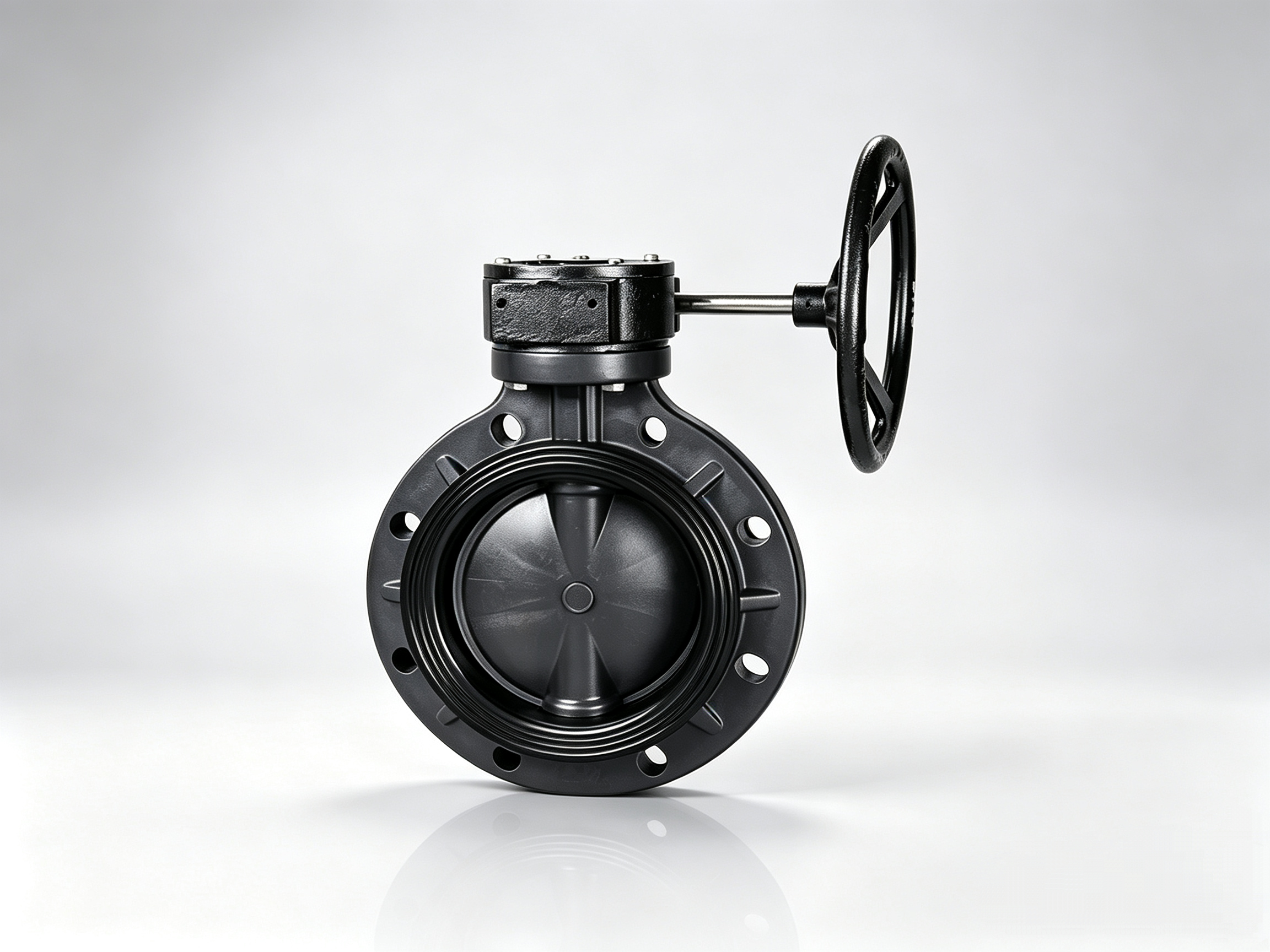 UPVC Wafer Worm Gear Butterfly Valve D371X-10S, Acid & Alkali Resistant Anti-Corrosion Industrial Worm Gear Wafer Valve