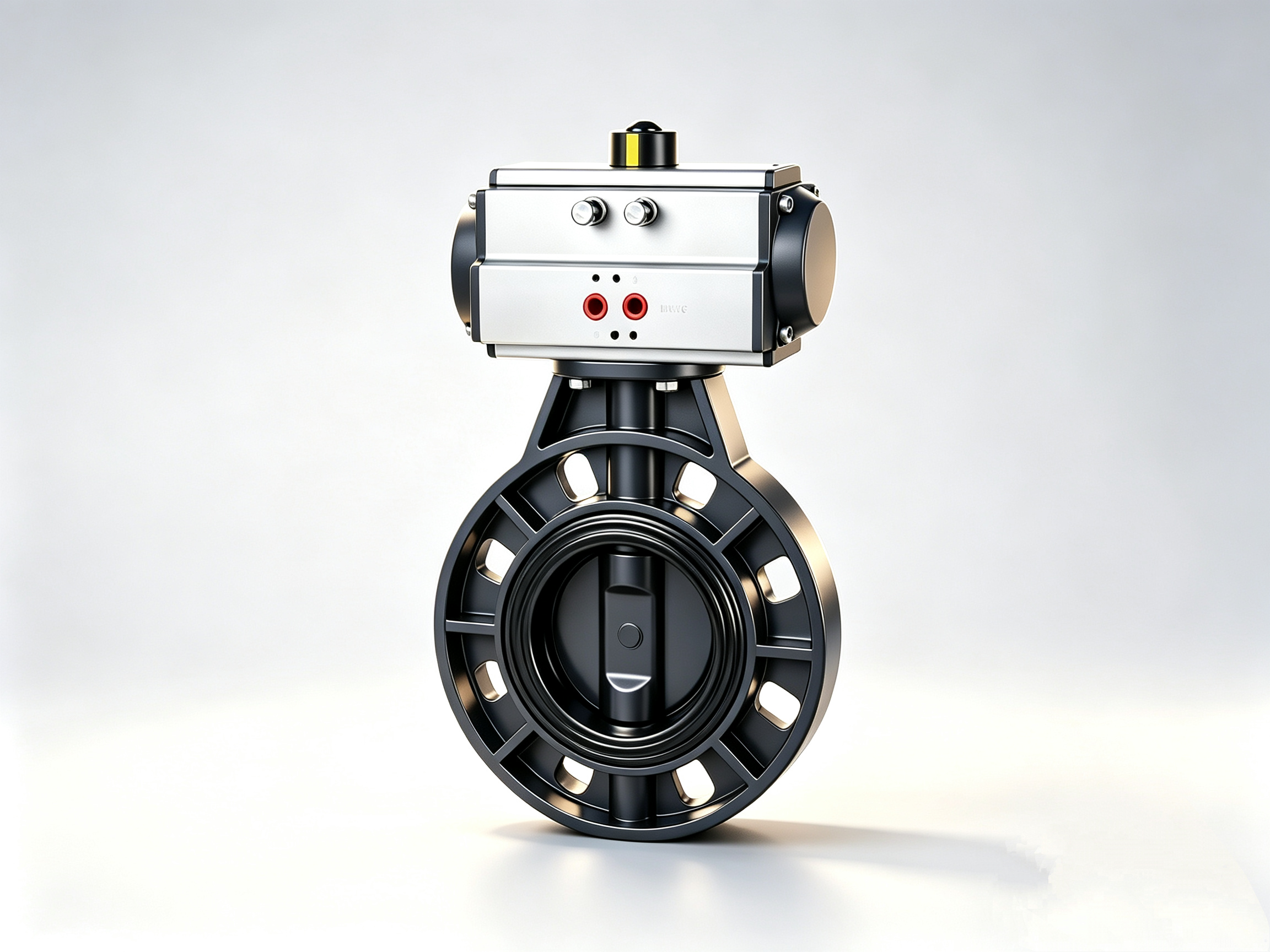 Pneumatic UPVC Butterfly Valve, UPVC Anti-corrosion Pneumatic Wafer Butterfly Valve