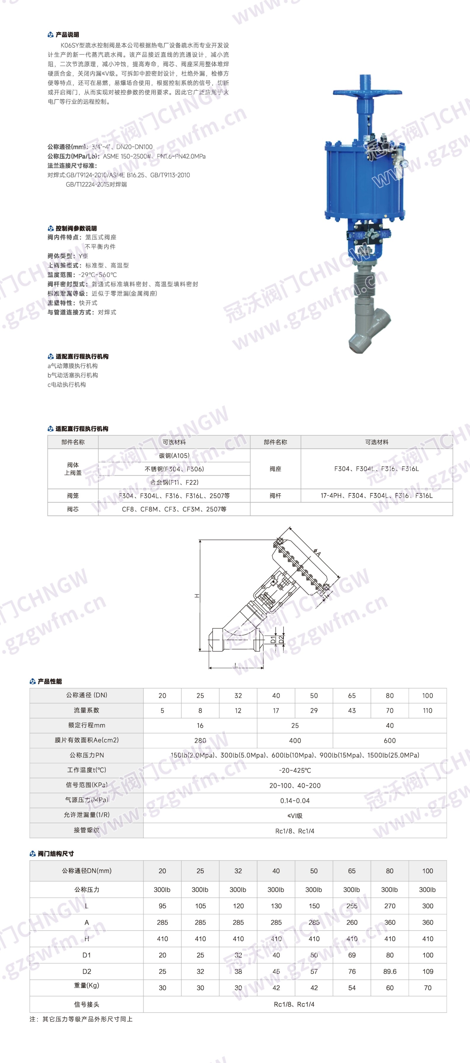J665Y‑P54100V J661H 气动Y型焊接截止阀 电站高温高压气动切断阀 压力自密封锻钢截止阀 技术参数