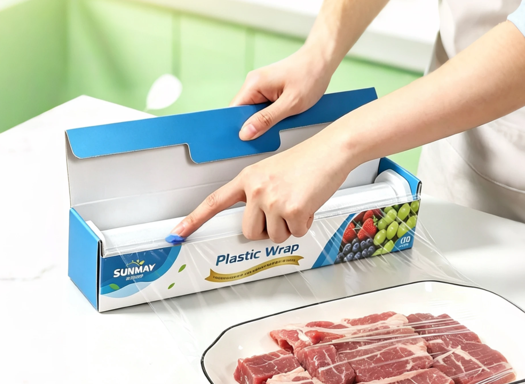 Plastic wrap with slide cutter Figure 2