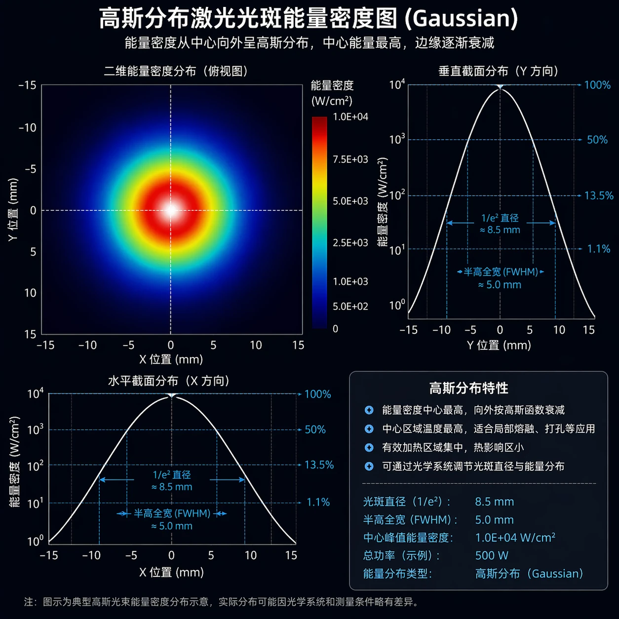 Gaussian Beam Energy Density Distribution