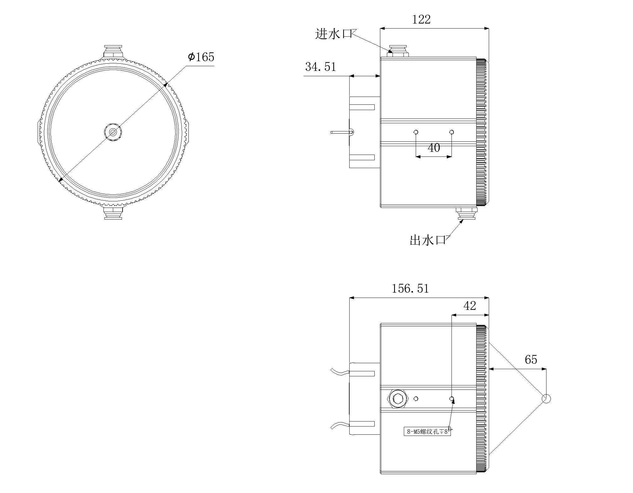 KHQ-P1000 Quartz Lamp Point Heater Product Dimensions