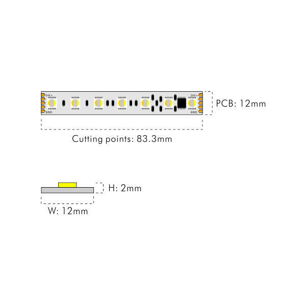 DMXRGBCCT LED STRIP 24V 16W DMX control protocol RGB+WW+CW thumbnail 2