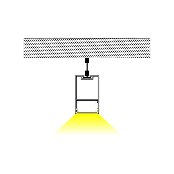 Suspended linear light Lanyard installation PC cover thumbnail 3