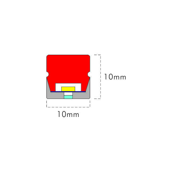  Red 3-Sided Illumination LED neon Three-Color  Coextrusion 1010 Square thumbnail 2
