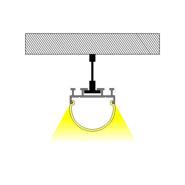 Suspended linear light Lanyard installation SPIRGB PC cover 180° Wide‑angle Curved Light Emission thumbnail 3