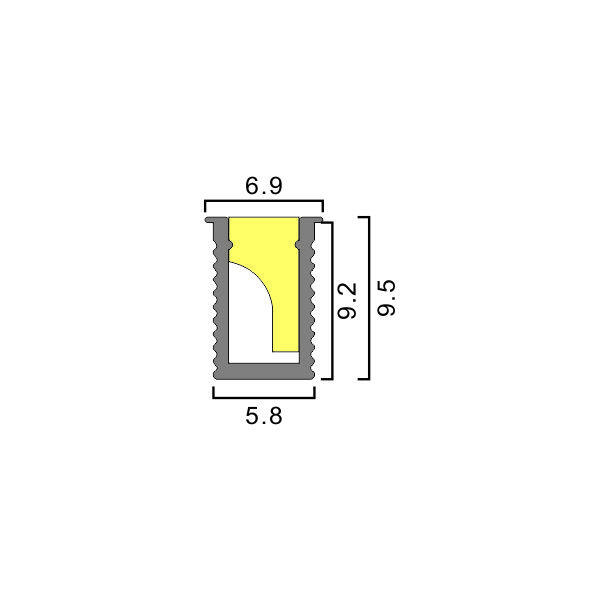 Mini Recessed Cabinet Light, 6*9mm Slot Size, PC Diffuser thumbnail 2