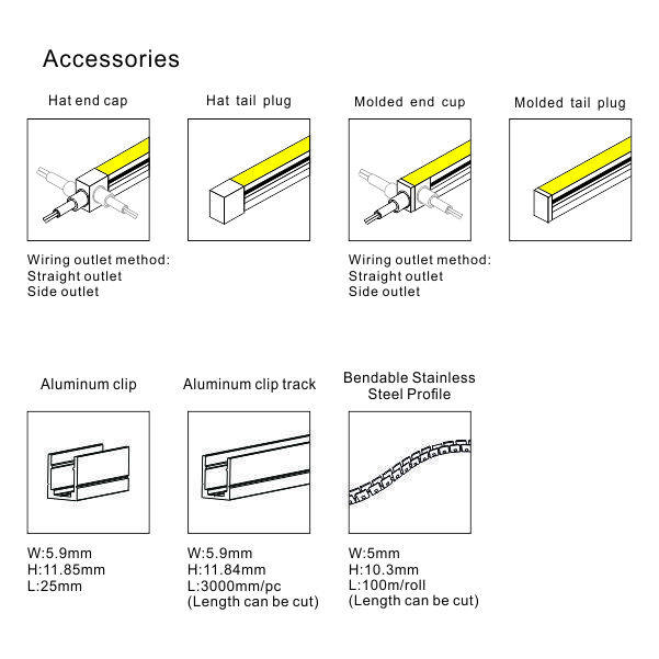 Side bending 0408 led neon white led neon 3000K 4000K 6000K mini neon thumbnail 3