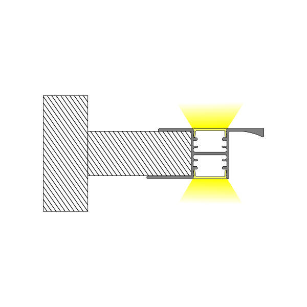 Handle-free Drawer Light Strip Bar Double‑sided Light Emission For 18 mm wood board thumbnail 3