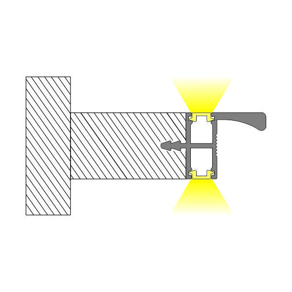 Upper Cabinet  Handle-free Drawer Light Strip Bar Double‑sided Light Emission thumbnail 3