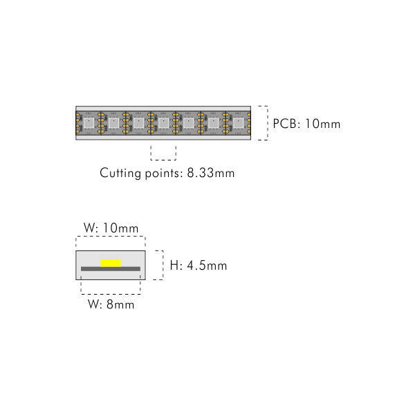 12V Free Cut Silicone solid extrusion SPIRGB LED Strip 120LEDs/M thumbnail 2