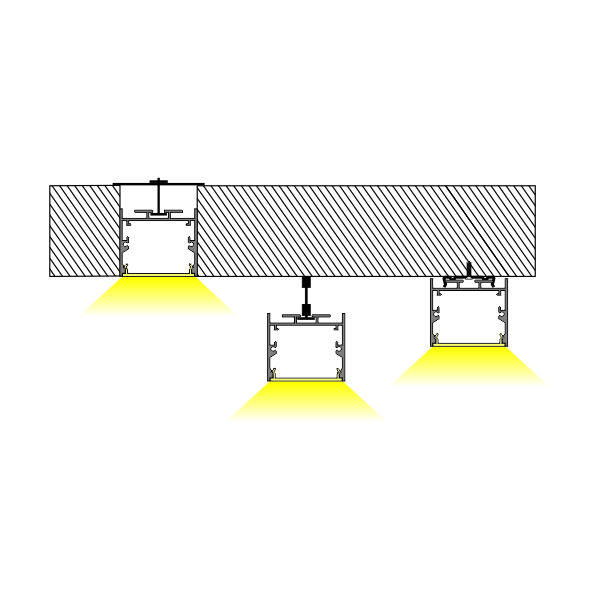 LED Linear Cabinet Light suspension cable mounting recessable PC cover thumbnail 3