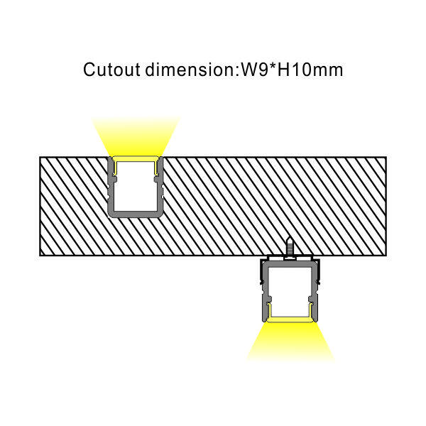Recessed Cabinet Light, Cutout size: W9 × H10 mm，PC Diffuser, Flash-free thumbnail 3