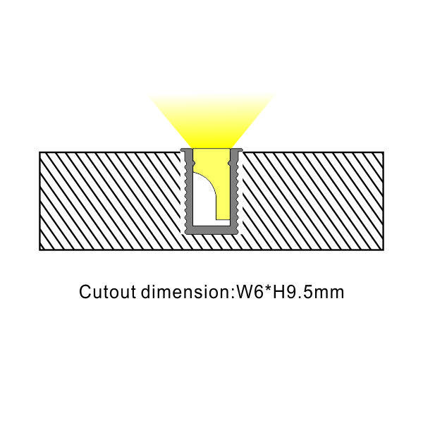 Mini Recessed Cabinet Light, 6*9mm Slot Size, PC Diffuser thumbnail 3