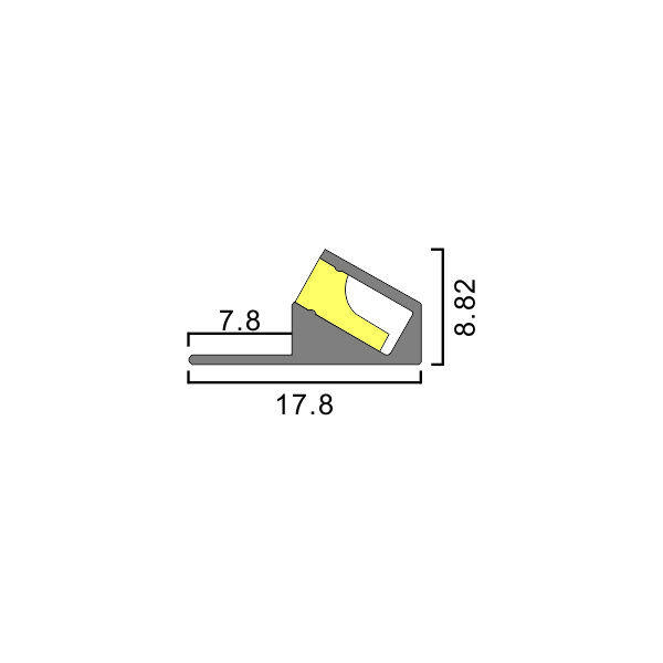 Shelf front‑edge light 45° oblique light emission Silicone cover thumbnail 2