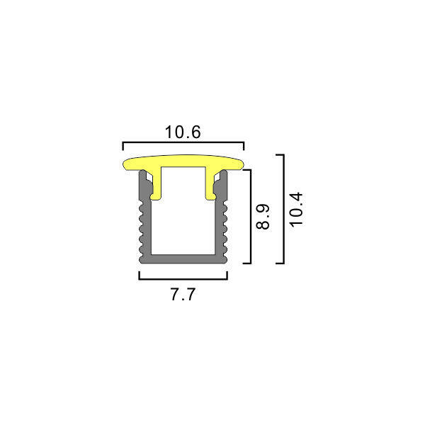 24V,12V,Recessed Cabinet Light, 8×9mm Slot Dimension, PC Diffuser thumbnail 2