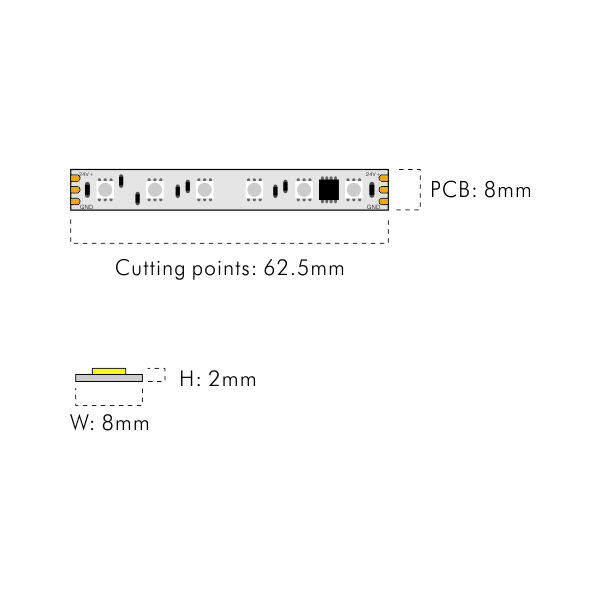 SPI RGB led strip Non-resumable transfer SPI control protocol 24V 20W SMD3535 thumbnail 2