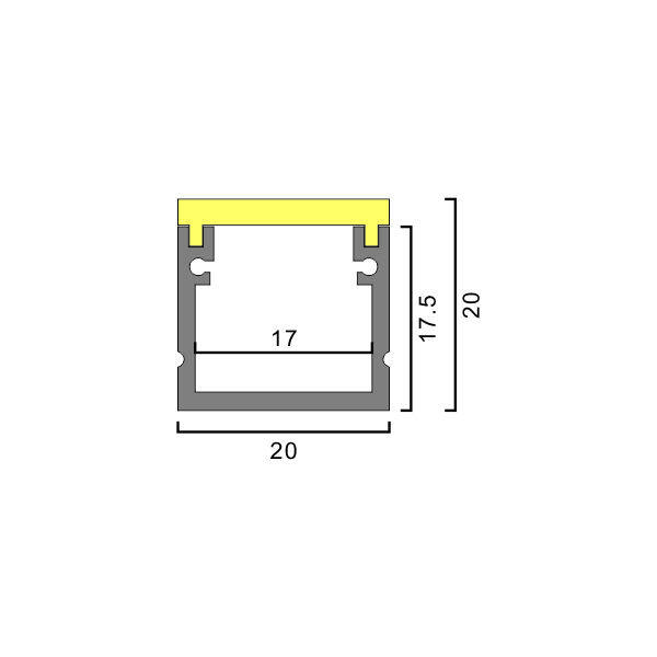 20mm luminous surface Embedded In-ground Light IP65 PC cover thumbnail 2