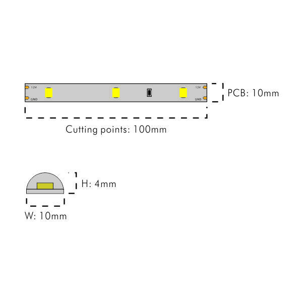 12V 10000K Silicone Coated LED Strip 8W  thumbnail 2