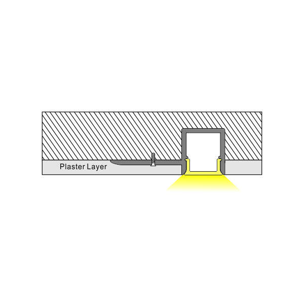 12mm luminous surface Plaster‑in one‑side recessed ceiling light PC cover Honeycomb grille thumbnail 3