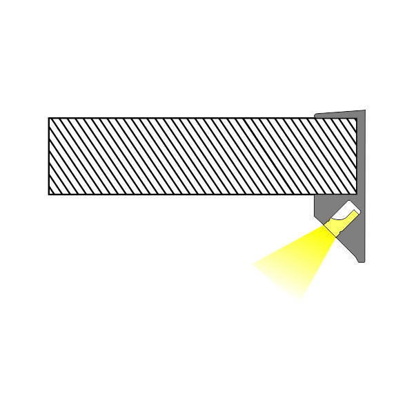 Front-edge shelf light 45° oblique light emission Silicone cover thumbnail 3