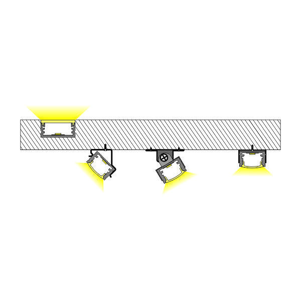 17mm luminous surface Recessed ceiling light with adjustable beam‑angle bracket and PC cover thumbnail 3