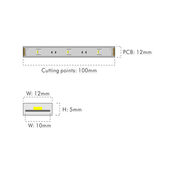 12V RGBW Silicone Solid Extrusion 30LEDs/m PCB10mm thumbnail 2