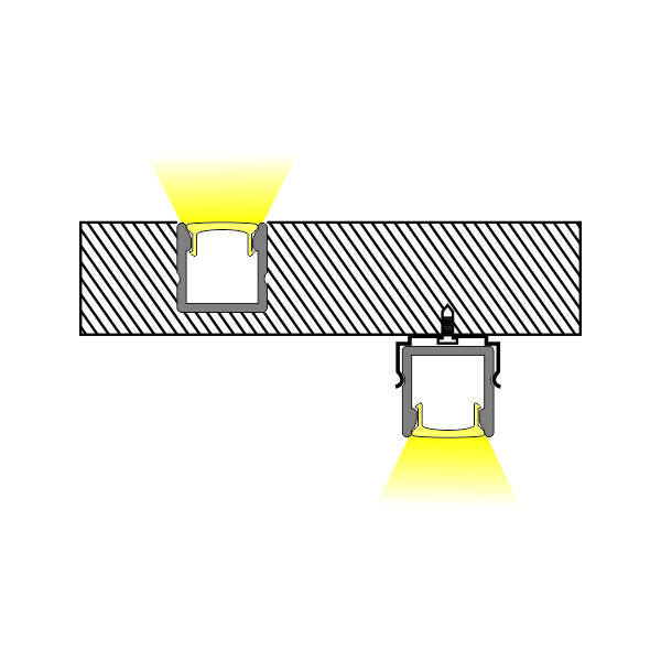 Small Size Recessed Cabinet Light, 8×8mm Slot Dimension, PC Diffuser thumbnail 3