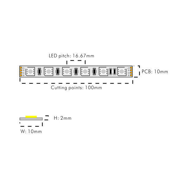 RGB Strip 24V Colorful led strip 14.4W SMD5050 RGB strop thumbnail 2