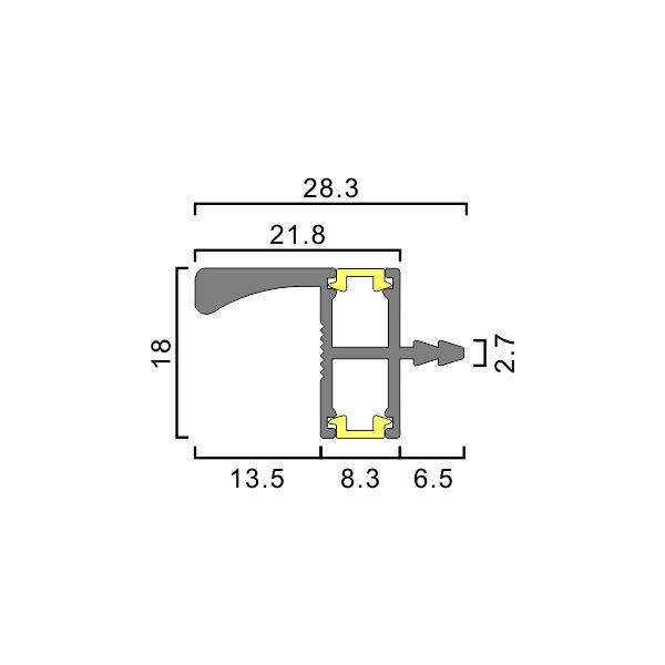 Upper Cabinet  Handle-free Drawer Light Strip Bar Double‑sided Light Emission thumbnail 2
