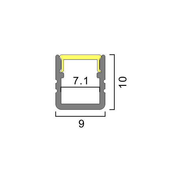 Recessed Cabinet Light, Cutout size: W9 × H10 mm，PC Diffuser, Flash-free thumbnail 2