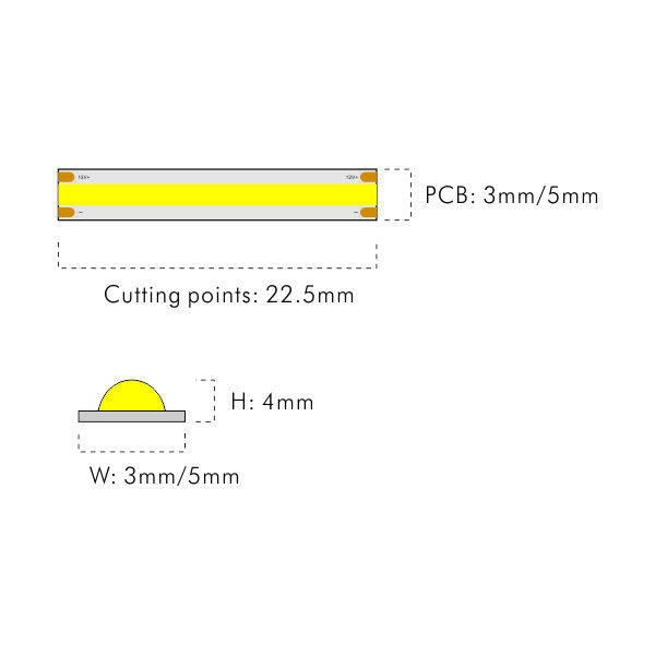 12V 5W COB Strip PCB3mm5mm 504LEDs white led strip 3000K 4000K 6000K thumbnail 2