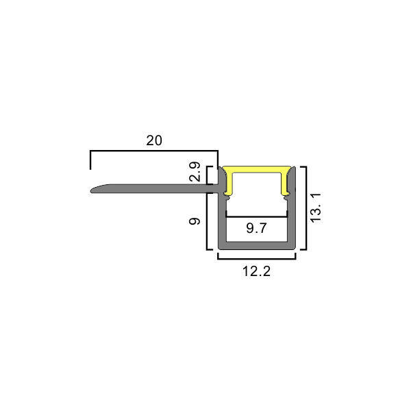 12mm luminous surface Plaster‑in one‑side recessed ceiling light PC cover Honeycomb grille thumbnail 2