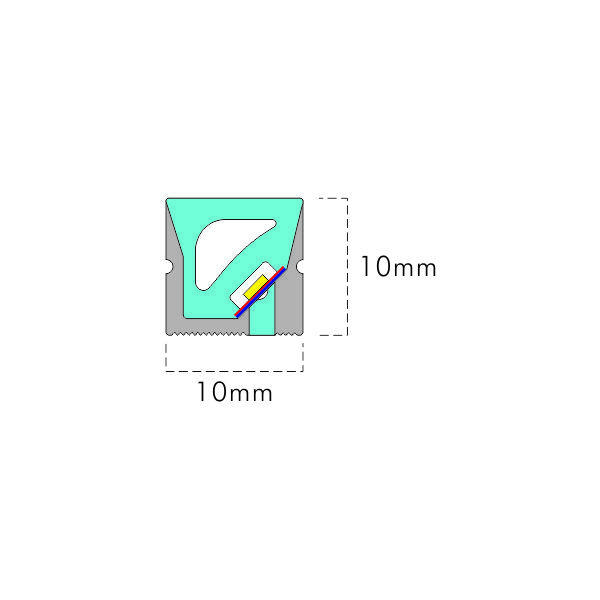 3D Silicone neon Bendable Vertically & Horizontally Square 10*10mm thumbnail 2