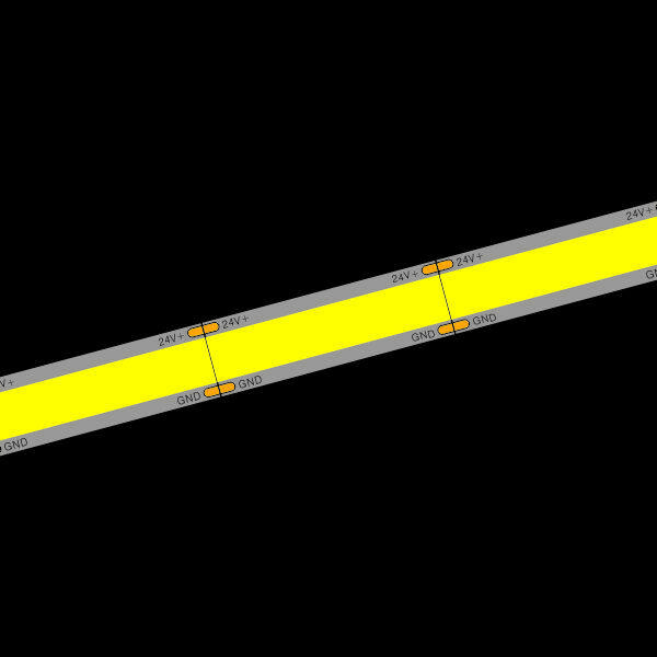 SOB strip SMD LED with supporting substrate 8mm 24V 8W 10W 2025 white LED