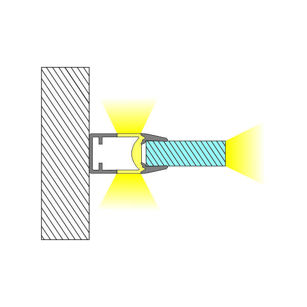3‑sided illumination Glass shelf light Sandwiched with 8mm thick glass thumbnail 3