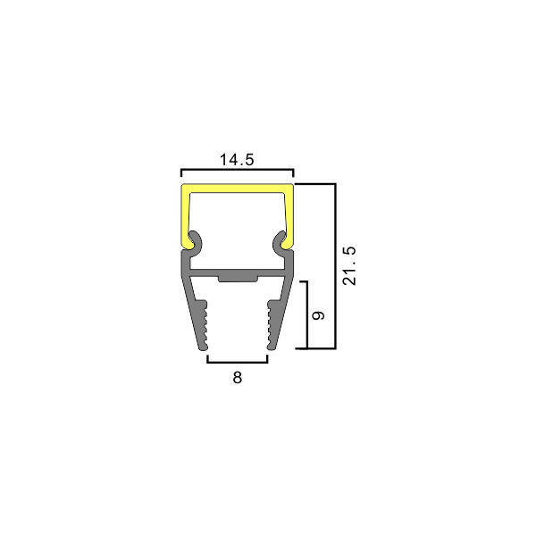 Glass shelf light Sandwiched with 8mm thick glass PC cover thumbnail 2
