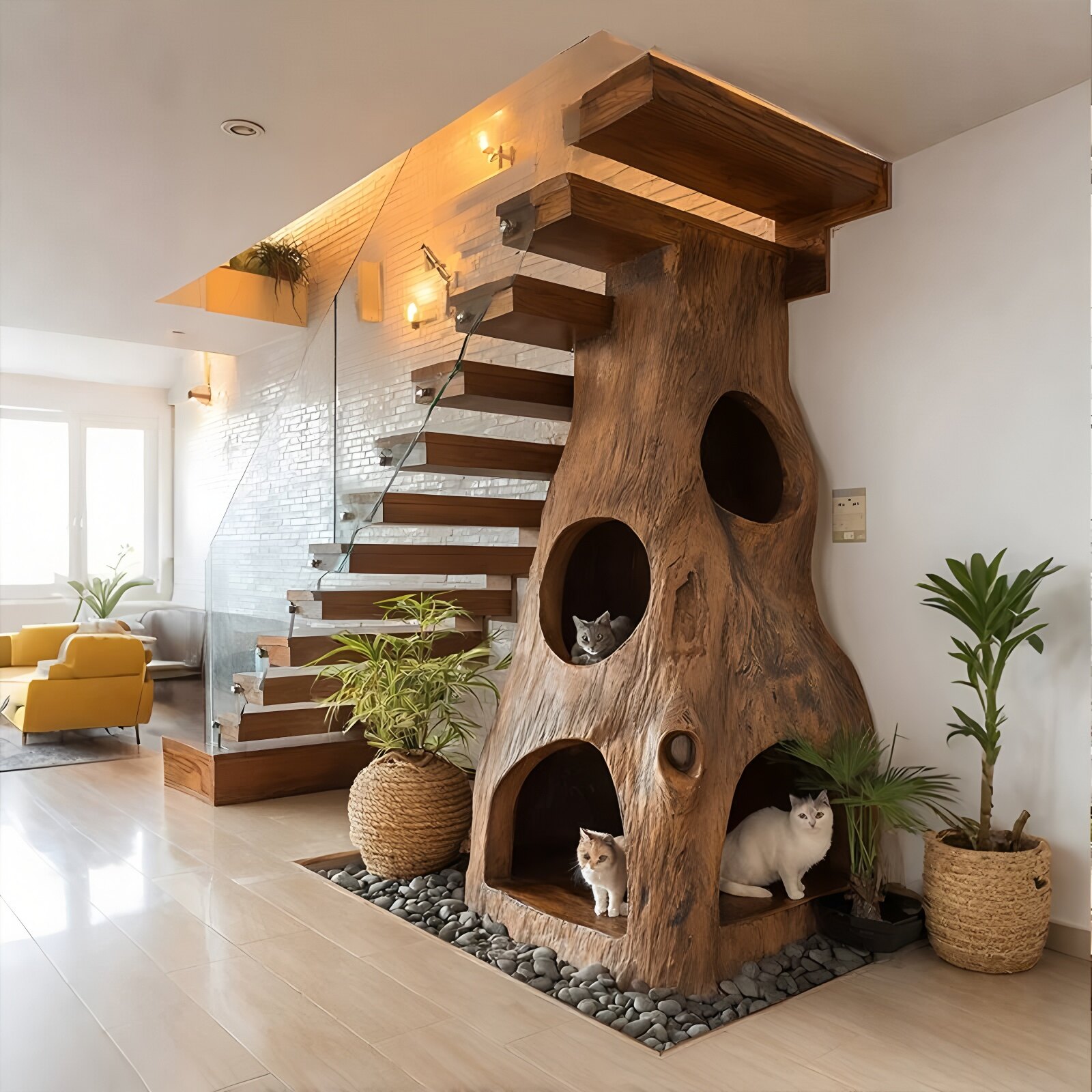 Tree Trunk Cat Condo