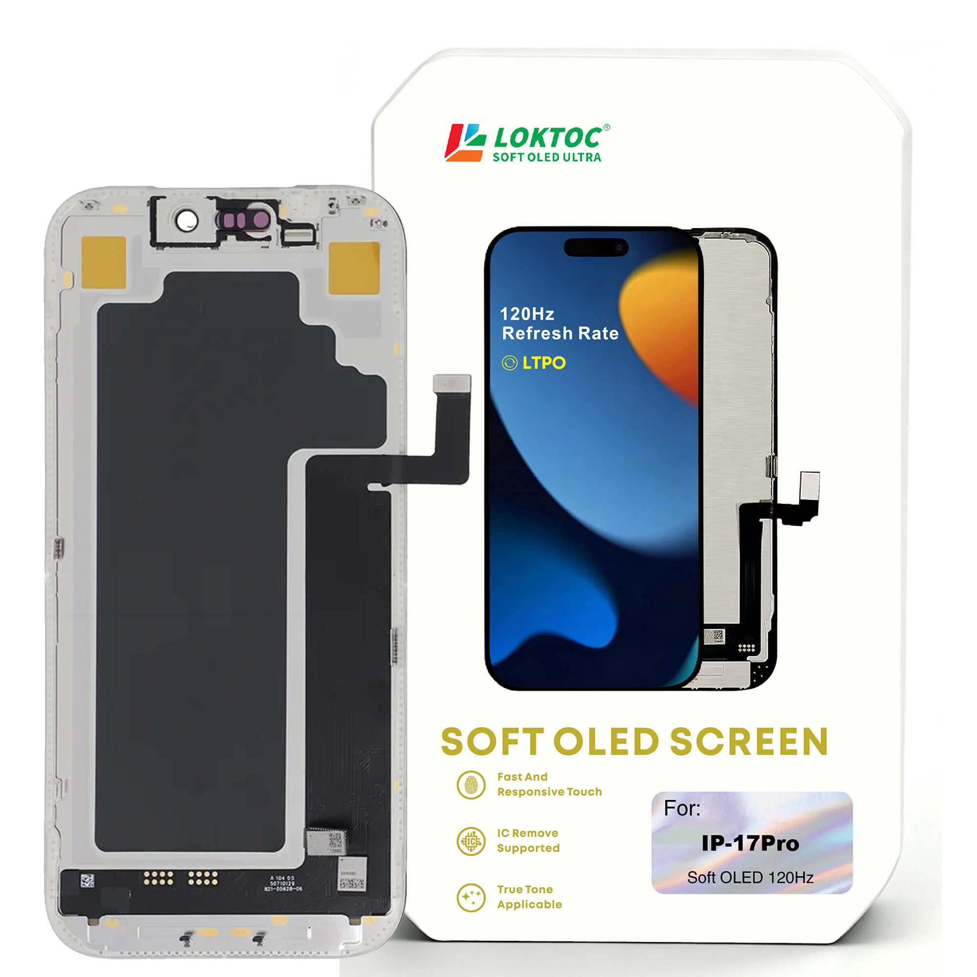 Soft OLED Screen Assembly for iPhone 17 Pro ( LTPO 1:1 ) OLED Screen