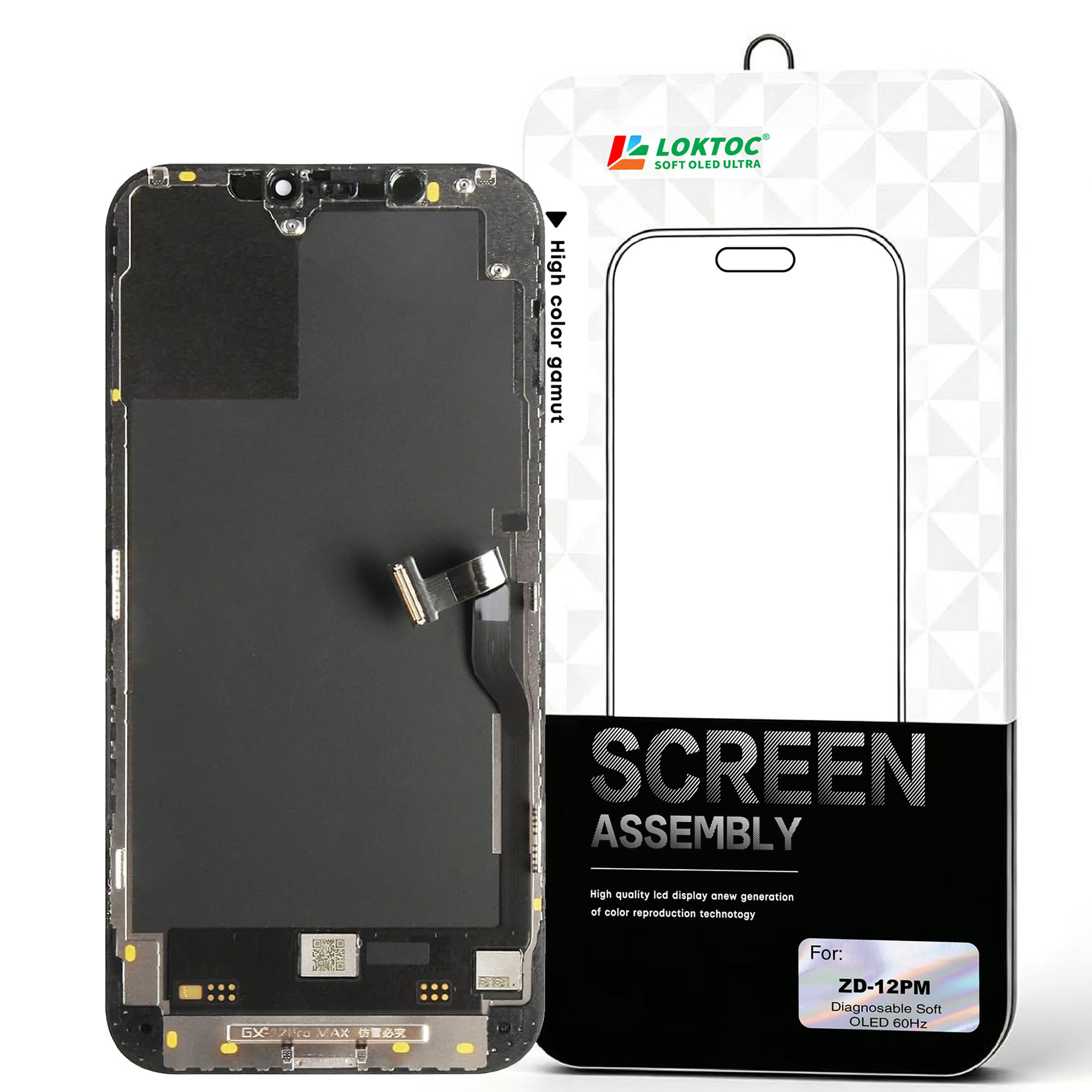 Diagnosable Soft OLED Screen Assembly for iPhone 12 Pro Max(Premium 60Hz) OLED Screen