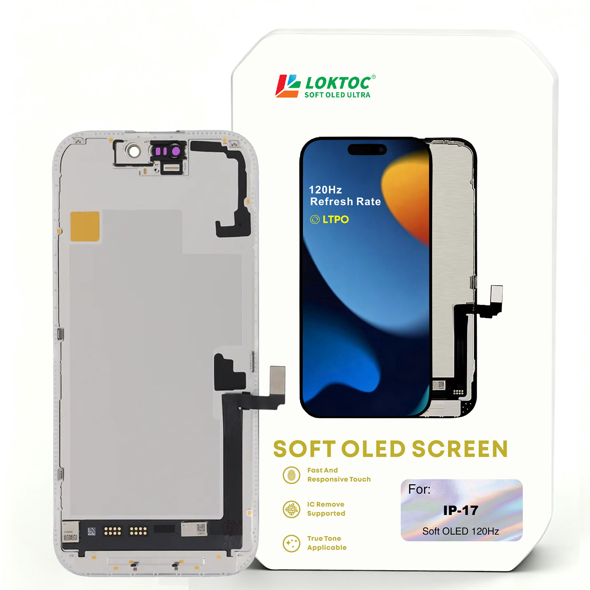 Soft OLED Screen Assembly for iPhone 17 ( LTPO 1:1 ) OLED Screen