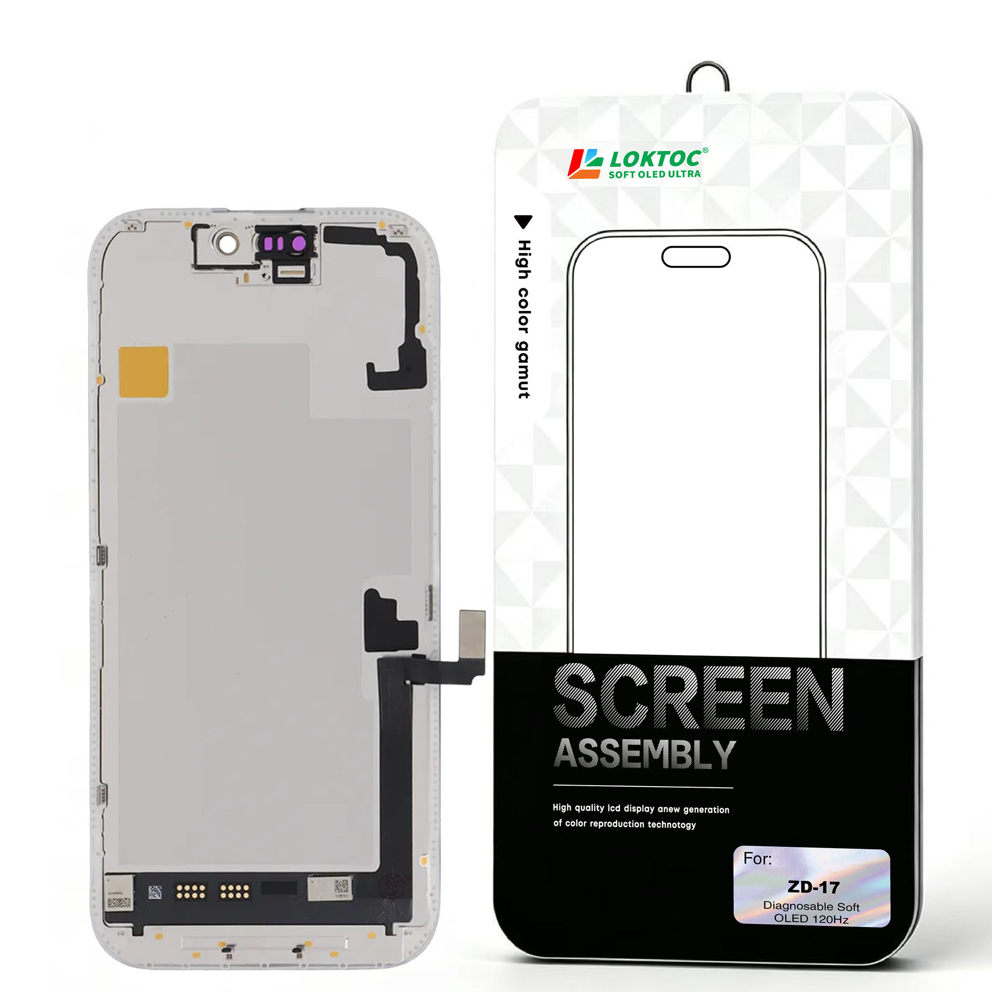 Diagnosable Soft OLED Screen Assembly for iPhone 17(LTPO 120Hz) OLED Screen