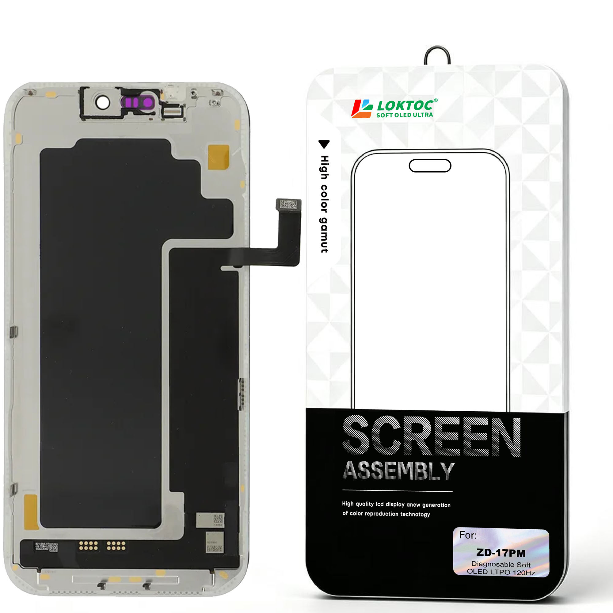 Diagnosable Soft OLED Screen Assembly for iPhone 17 Pro Max(LTPO 120Hz) OLED Screen