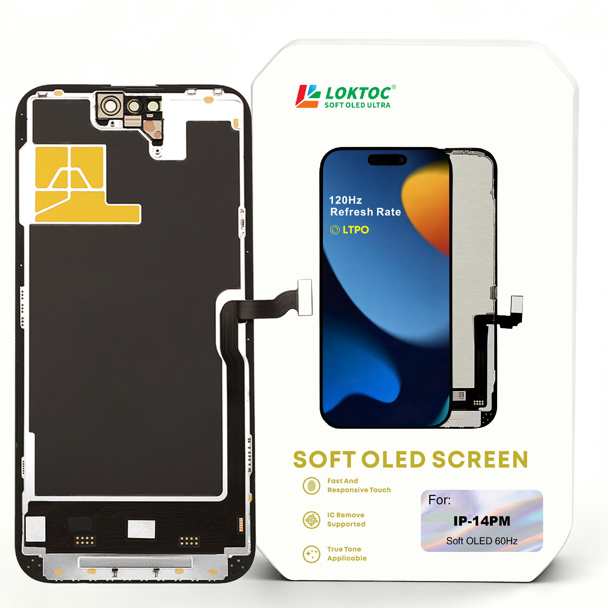 Soft OLED Screen Assembly for iPhone 14 Pro Max ( LTPO 1:1 ) OLED Screen