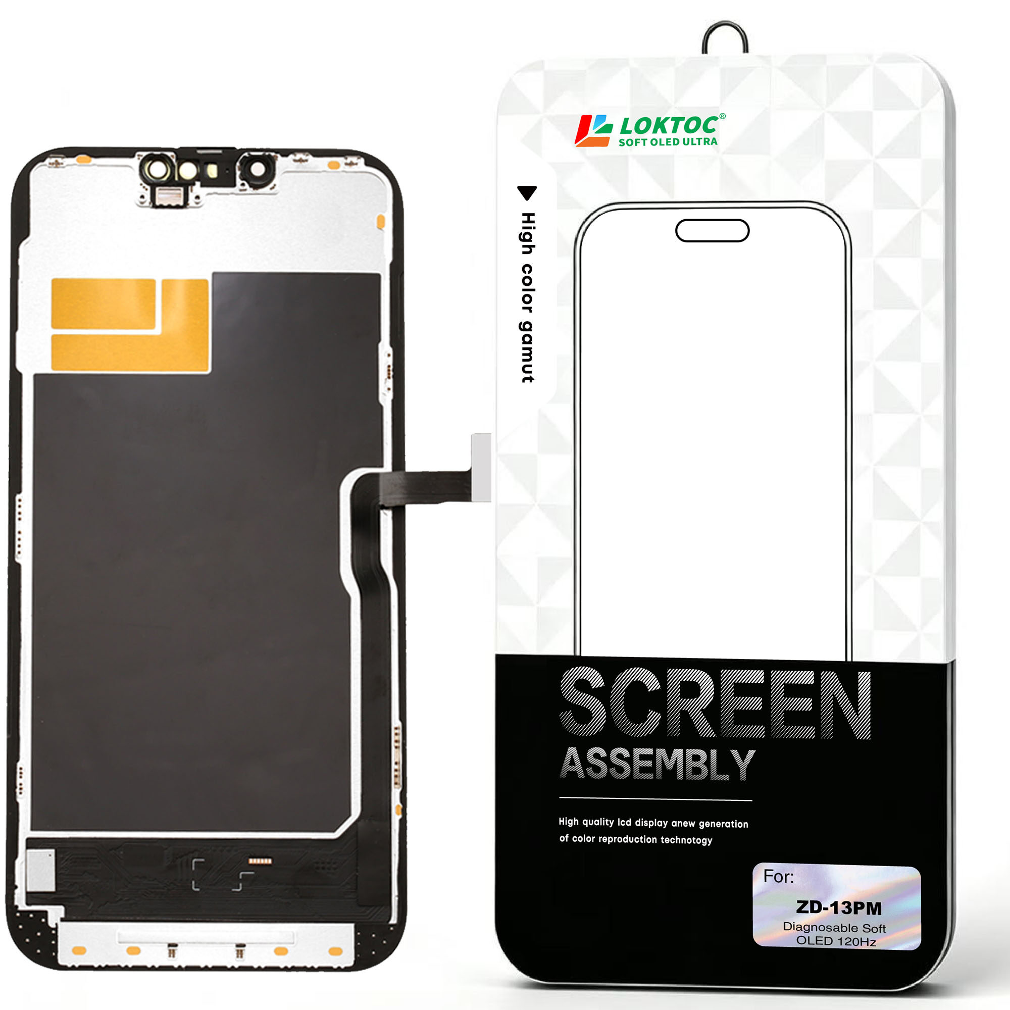Diagnosable Soft OLED Screen Assembly for iPhone 13 Pro Max(Premium 120Hz) OLED Screen