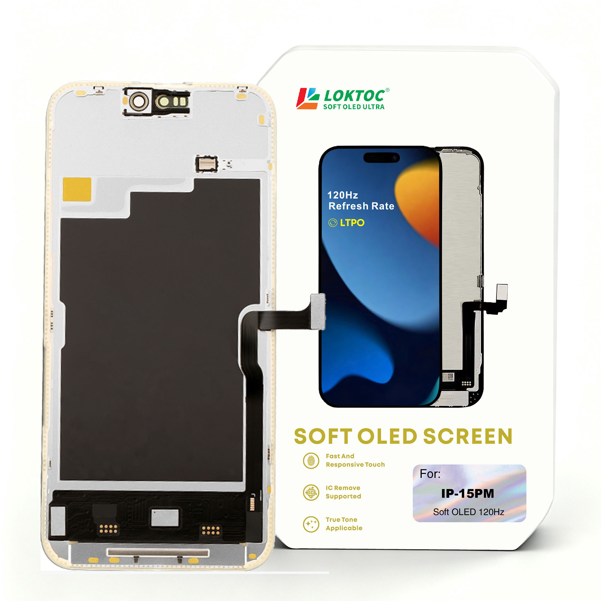 Soft OLED Screen Assembly for iPhone 15 Pro Max ( LTPO 1:1 ) OLED Screen