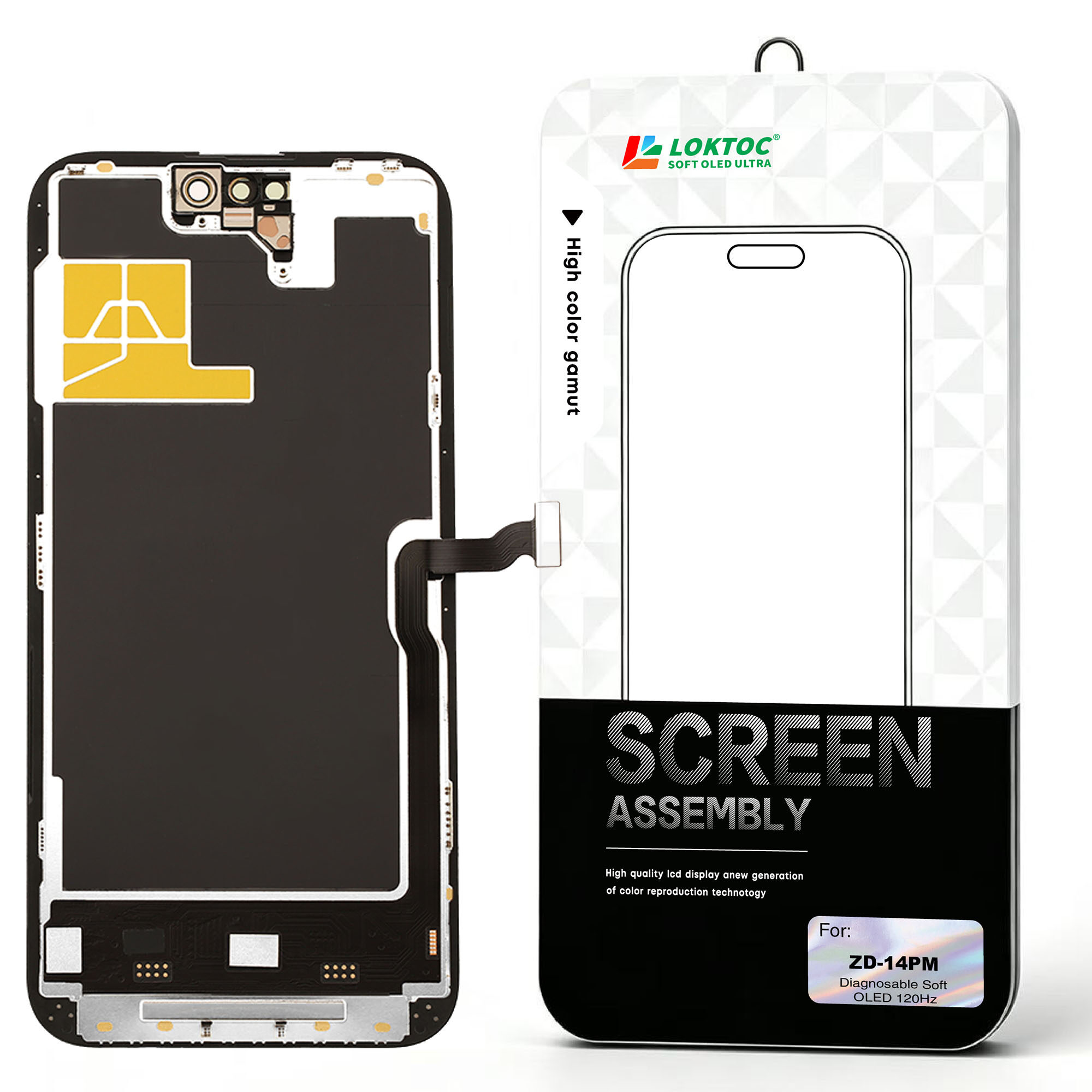 Diagnosable Soft OLED Screen Assembly for iPhone 14 Pro Max(Premium 120Hz) OLED Screen